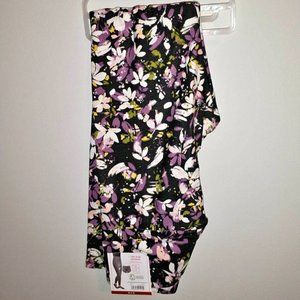 No boundaries womens juniors crossover ankle leggings purple floral M7-9 w-067